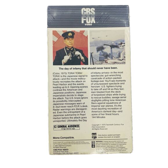 Tora! Tora! Tora! 1970/1984 Vhs Attack On Pearl Harbor World War Two New Sealed - Picture 2 of 5